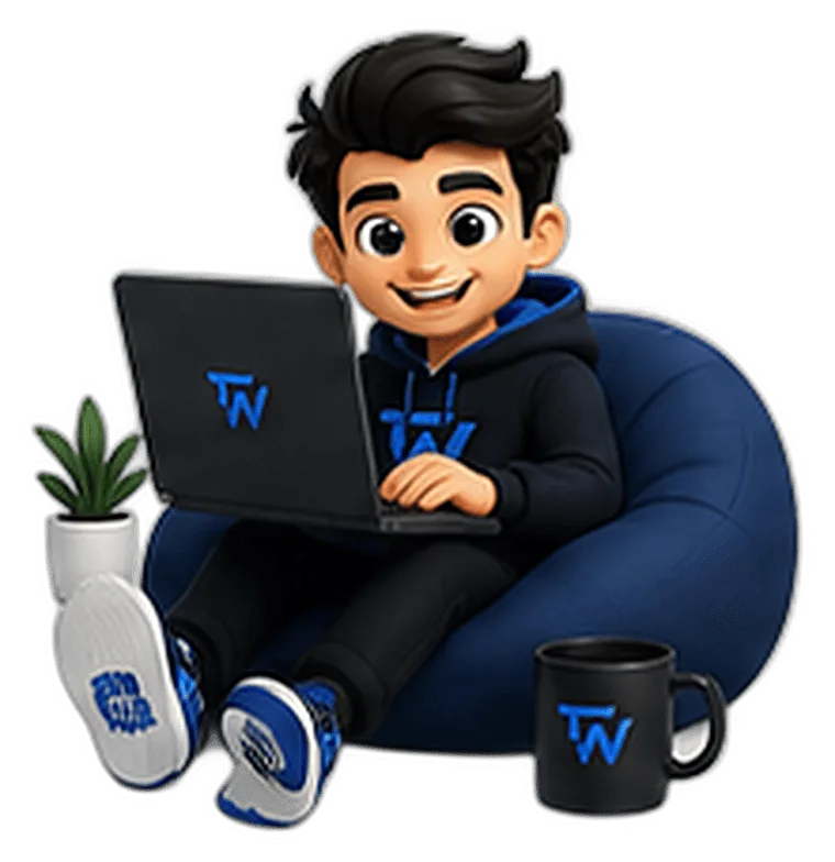 Tid, the TidWeb mascot, relaxing on a beanbag