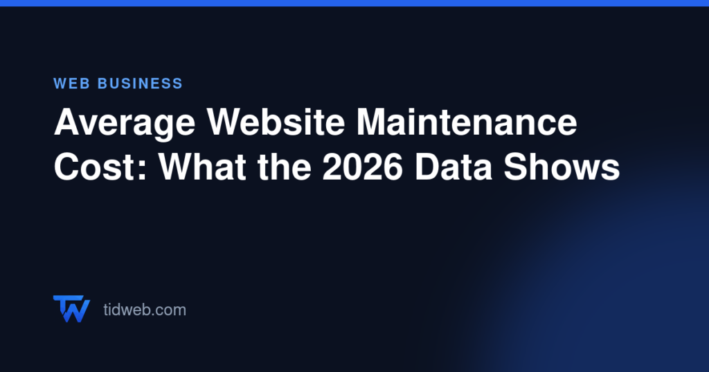Average Website Maintenance Cost: What the 2026 Data Shows