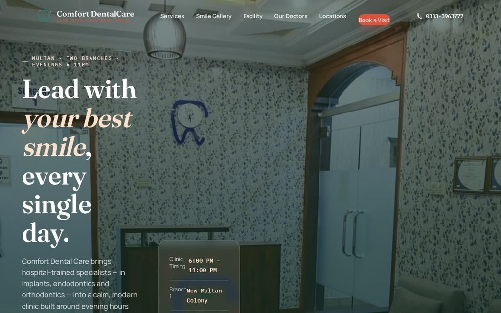 Comfort Dental Care website preview