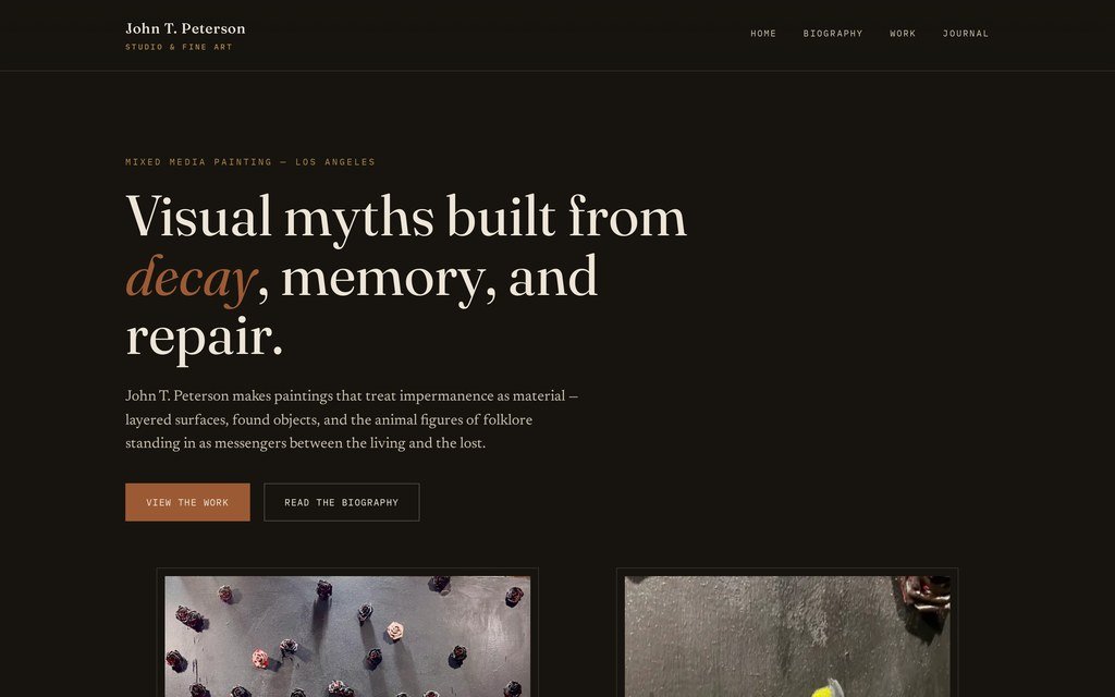 John T. Peterson Studio website preview