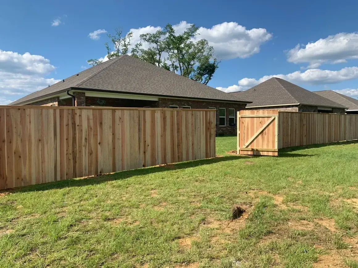 Cedar privacy fence and gate, new construction