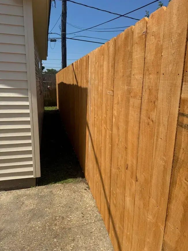 Close-up of cedar wood fence grain